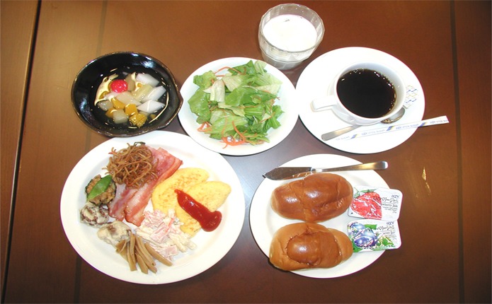 ルートイン菊川インターの朝食例