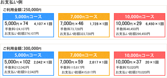 お支払い例